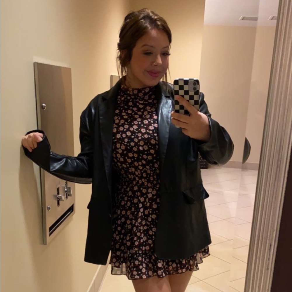 ZARA Black Floral Mini Dress